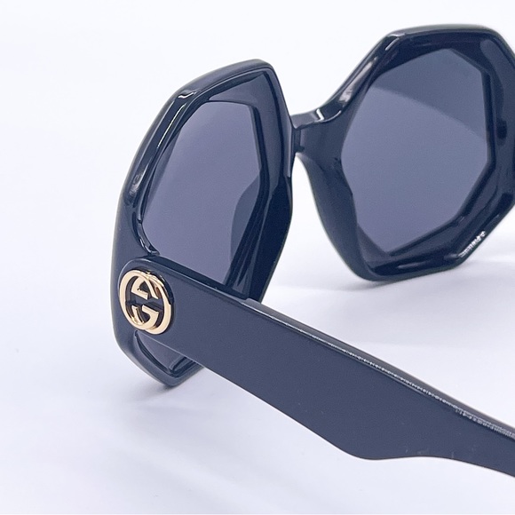 NEW GUCCI GG1242S 001 OVERSIZED ROUND WOMEN’S SUNGLASSES GUCCI GG1242S BLACK - Picture 7 of 15